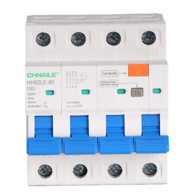 High-Capacity 4P AC RCBO 63A 30mA for Commercial Spas & Food Processing