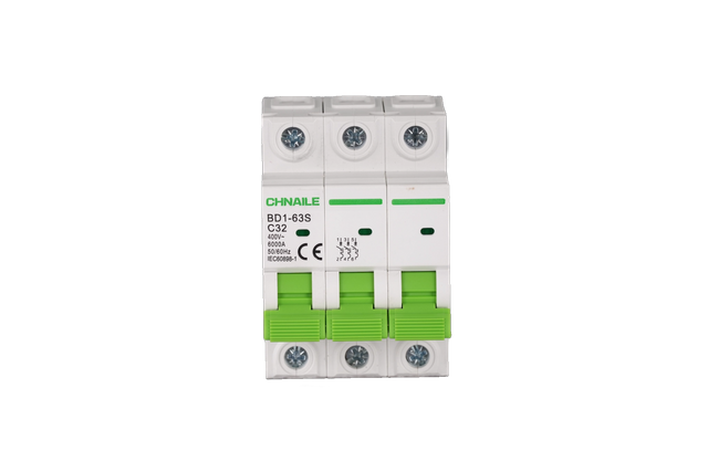 BD1-63S 3P DIN-Rail AC Miniature Circuit Breaker 32A 6kA for 3-Phase HVAC & Motors