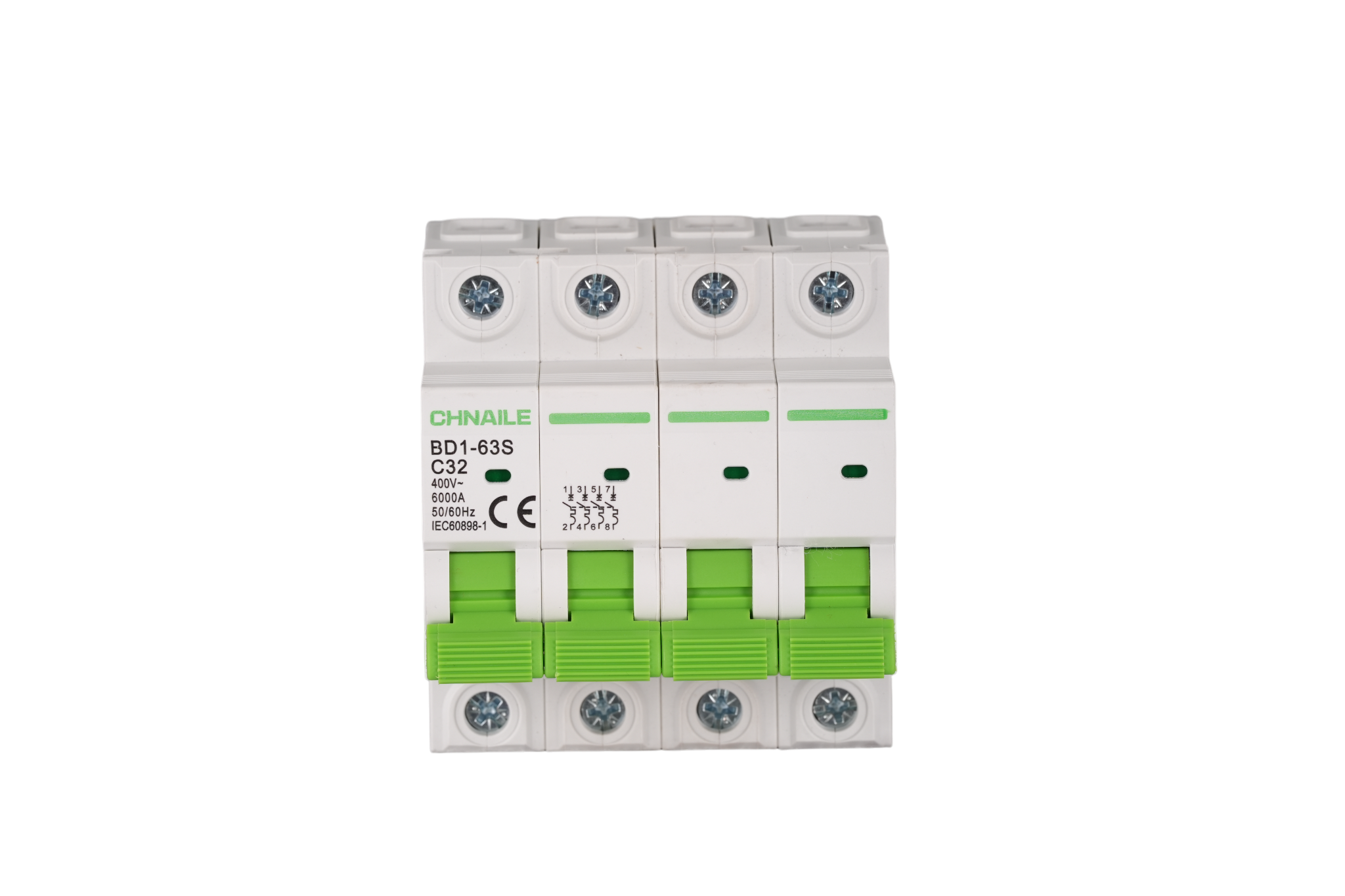 Heavy-Duty 4P AC Miniature Circuit Breaker 32A 6kA for Data Centers & HVAC