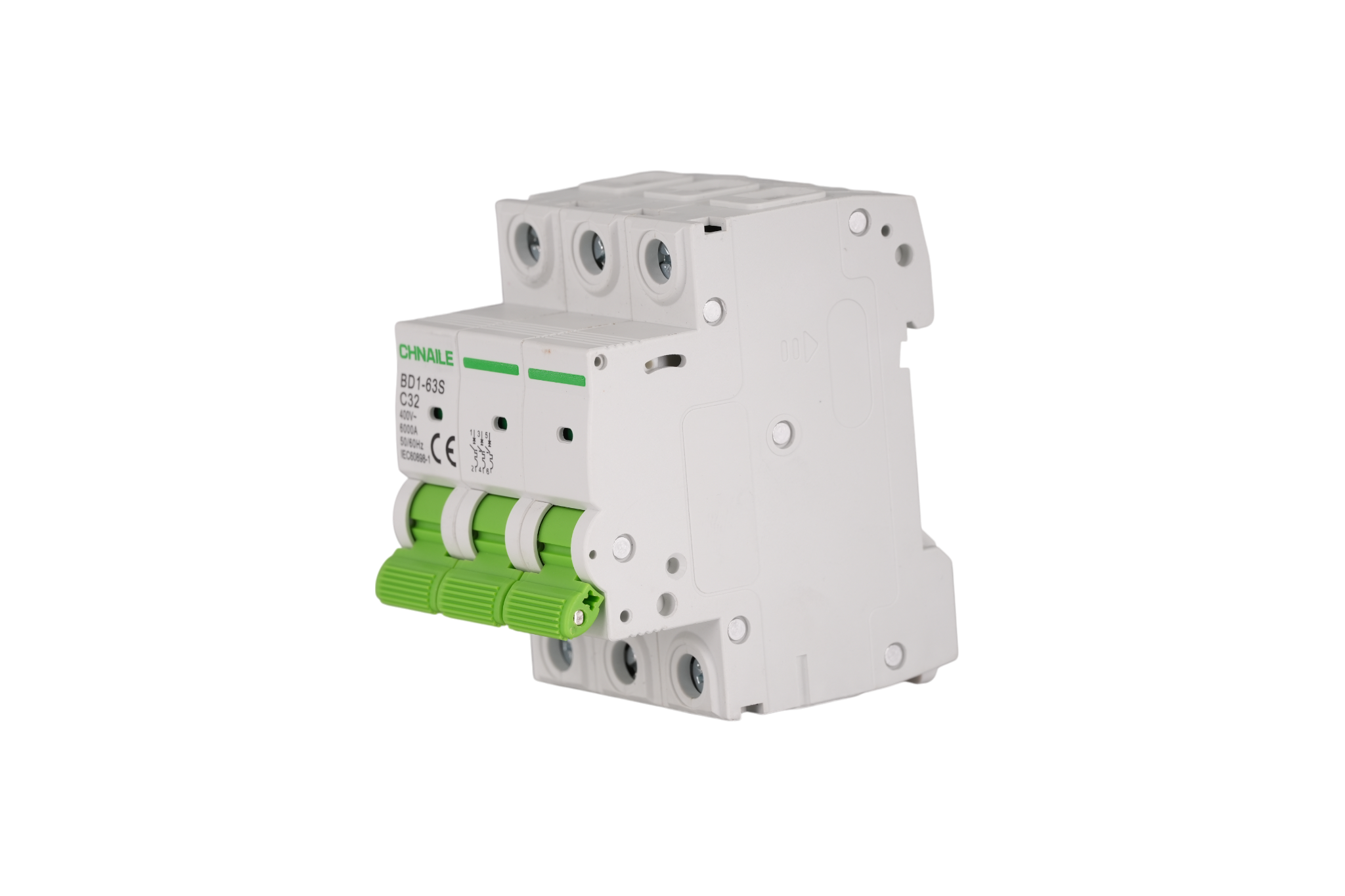 BD1-63S 3P DIN-Rail AC Miniature Circuit Breaker 32A 6kA for 3-Phase HVAC & Motors