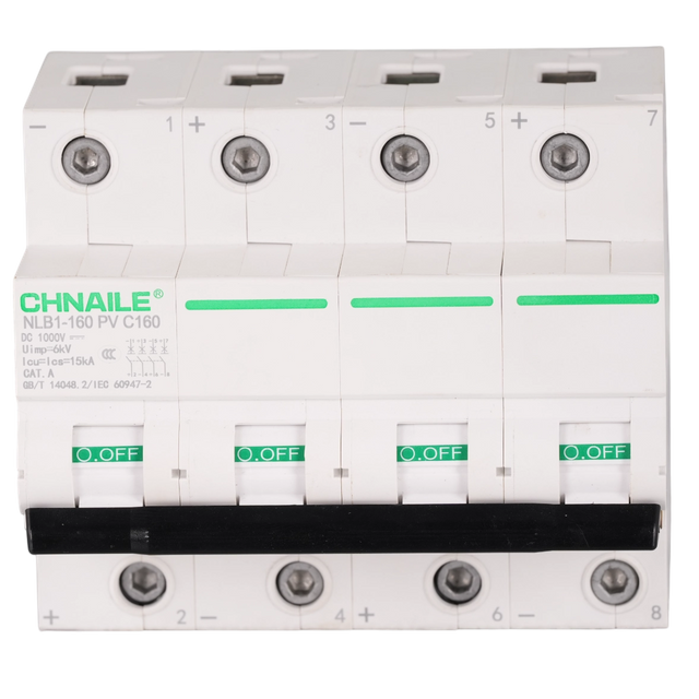 Heavy-Duty 4P DC Circuit Breaker 160A 1000V for Utility-Scale Solar PV & BESS
