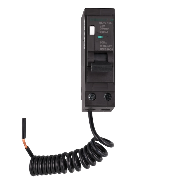 NLRO-40L 1P Plug-in RCBO Circuit Breaker 20A 30mA Single Pigtail