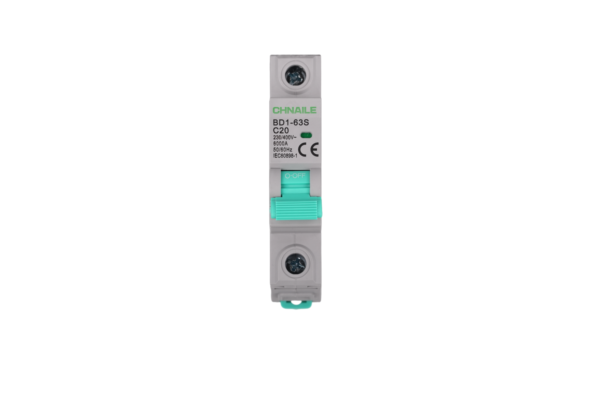 BD1-63S 1P DIN-Rail Miniature Circuit Breaker AC 230V 20A 6kA CE