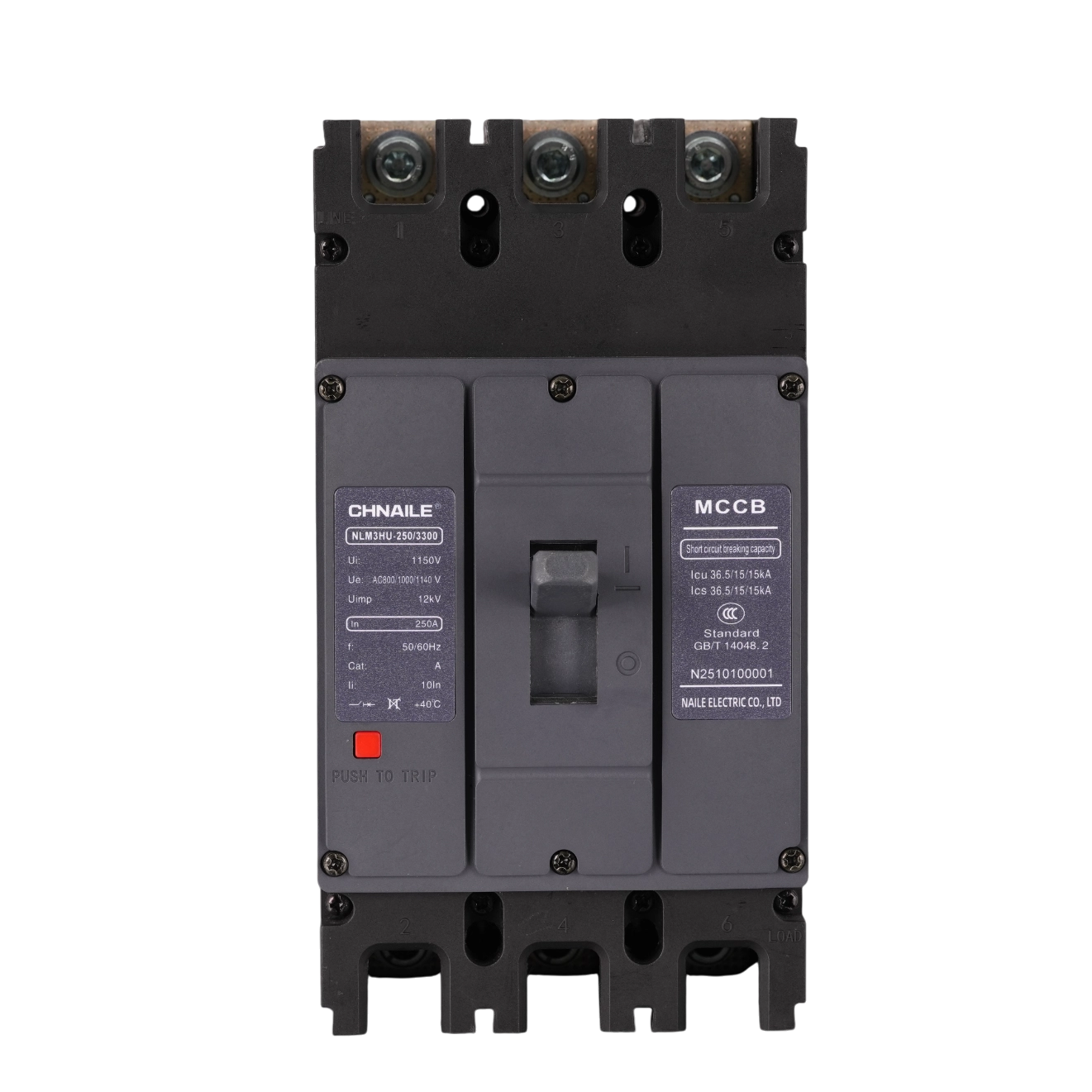 Ultra-High Voltage 3P AC MCCB 250A 1140V for Wind Turbines & Deep Mining