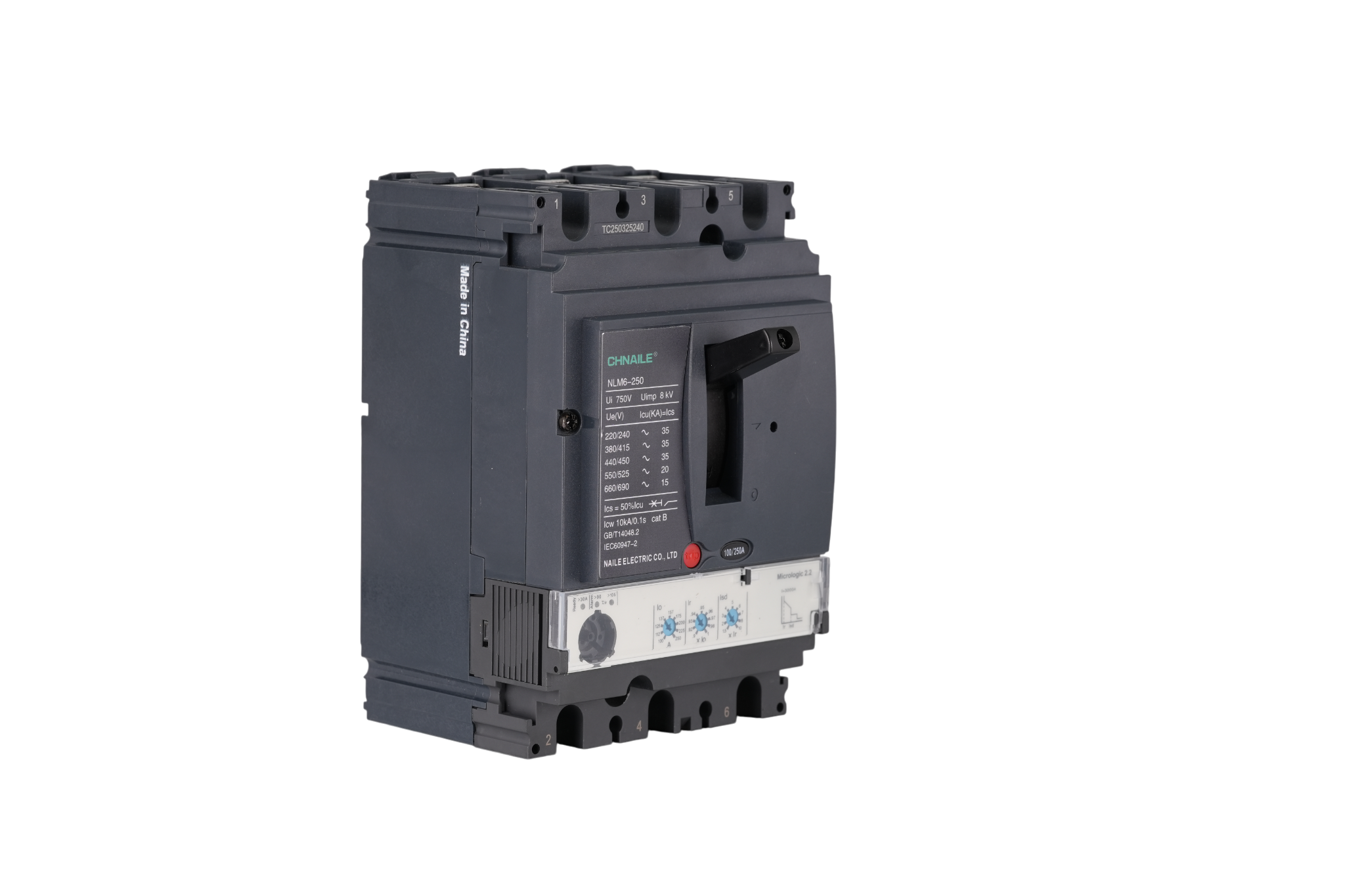 Intelligent 3P AC Electronic MCCB 250A 35kA for Water Treatment & Logistics Hubs
