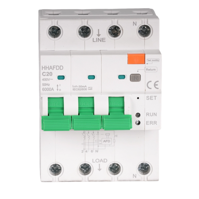 Intelligent 3-Phase AFDD Arc Fault Breaker 20A 400V for 22kW EV Chargers & Labs