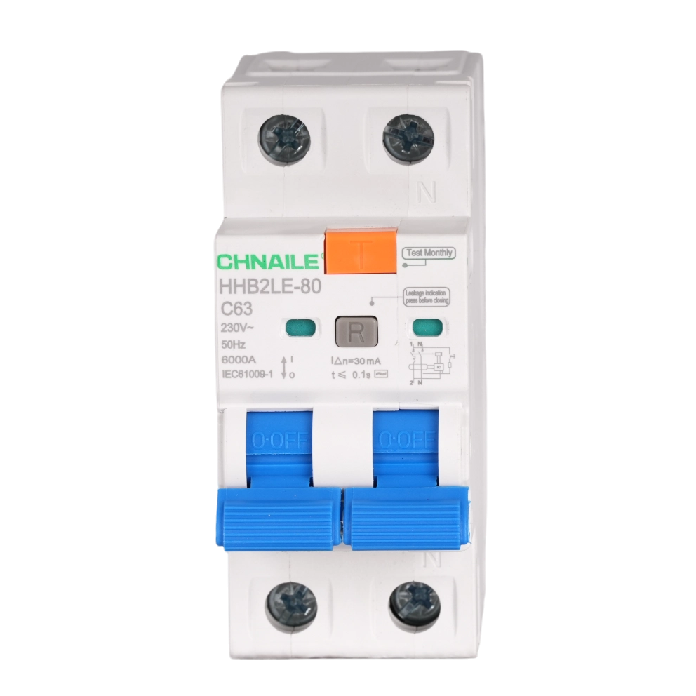 High-Capacity 1P+N AC RCBO 63A 30mA for Marina Shore Power & Data Center PDUs
