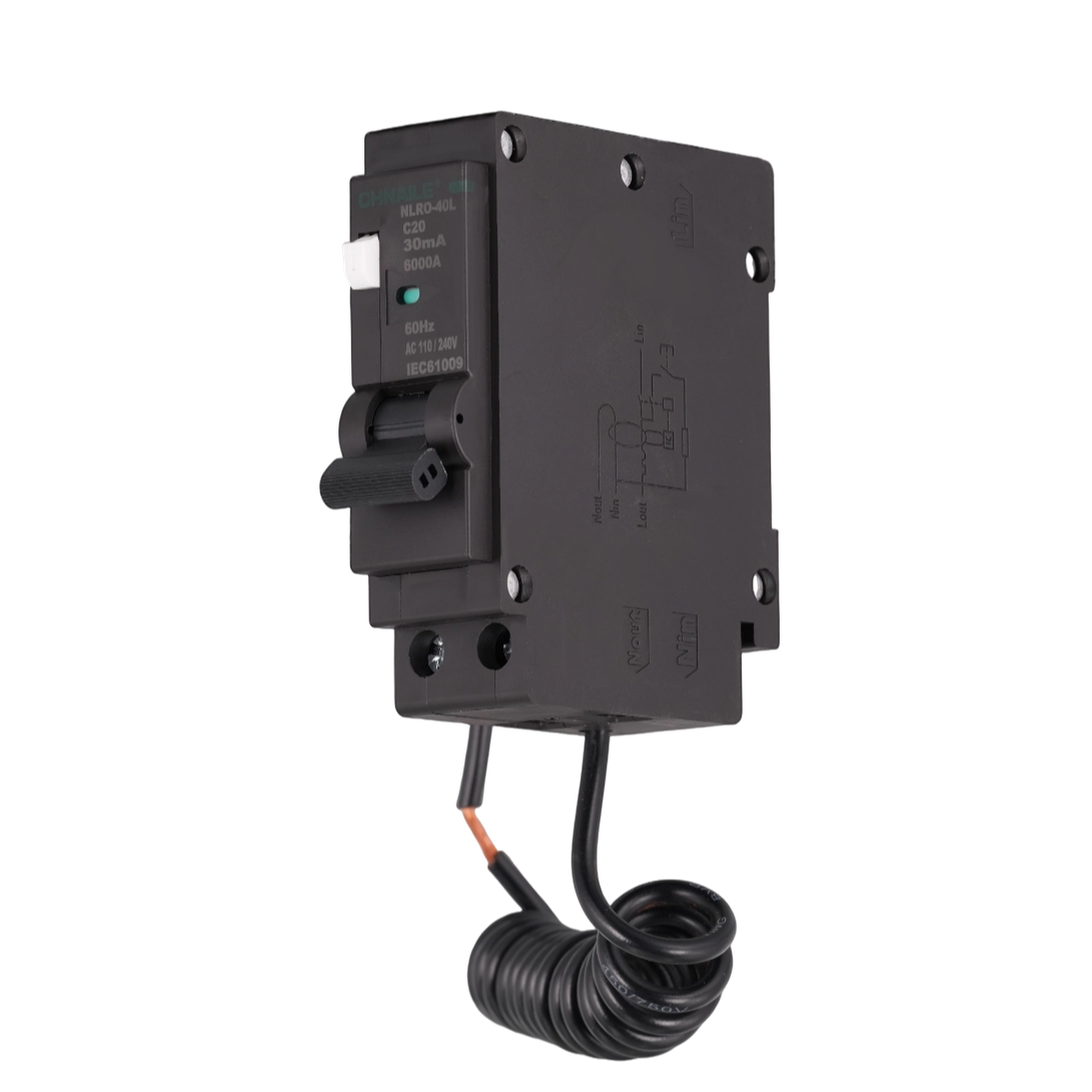 NLRO-40L 1P Plug-in RCBO Circuit Breaker 20A 30mA Single Pigtail