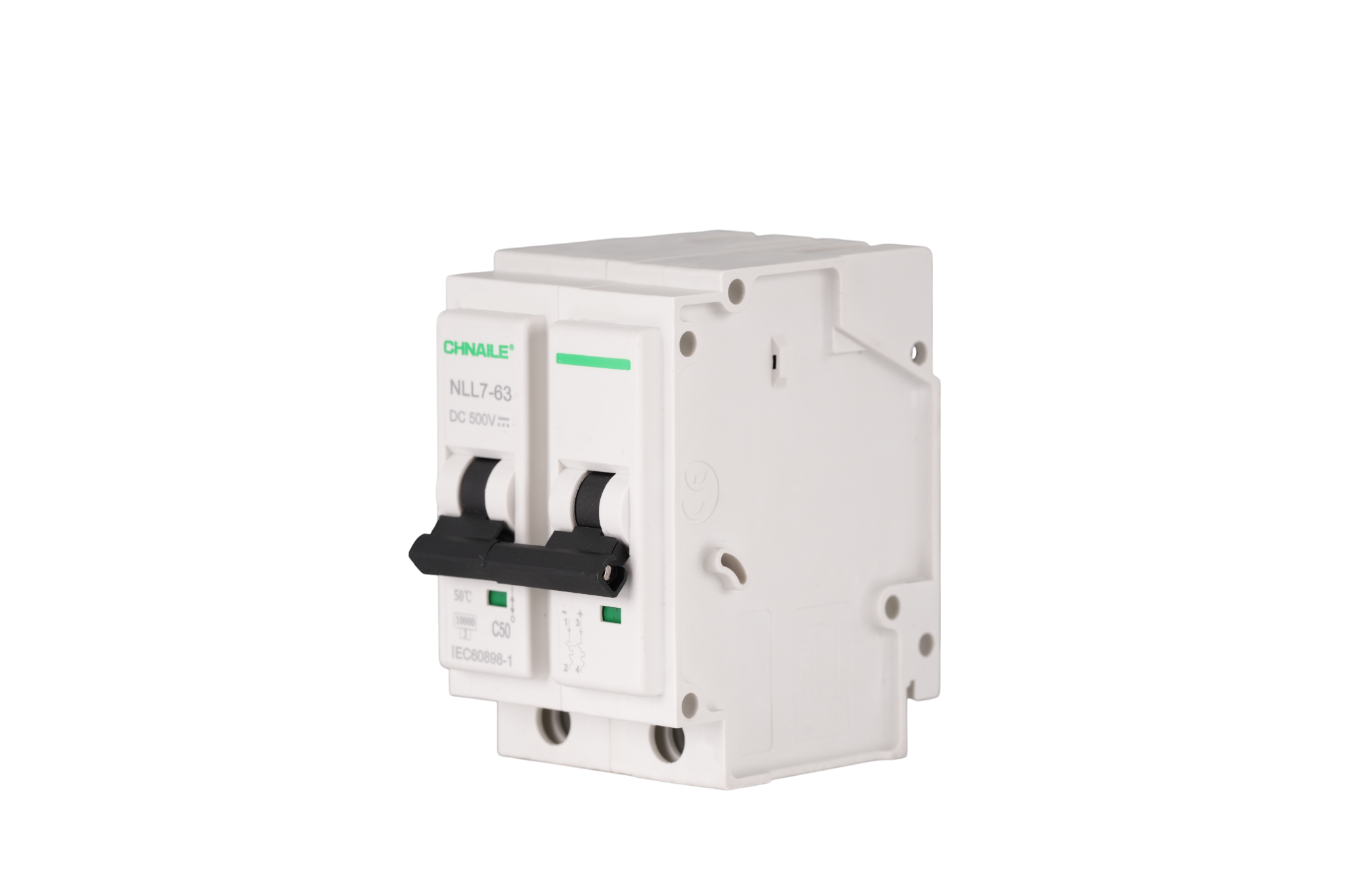 NLL7-63 2P Plug-in DC Circuit Breaker 500V 50A for Solar PV Whit