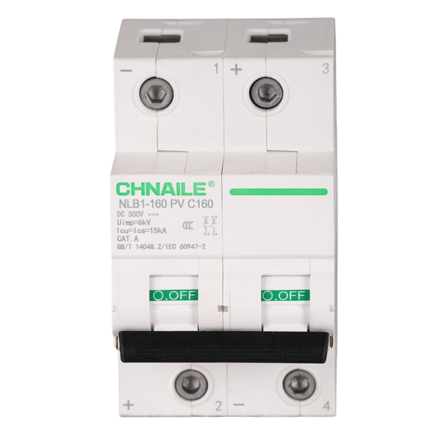 Heavy-Duty 2P DC Circuit Breaker 160A 500V for Commercial Solar PV & BESS