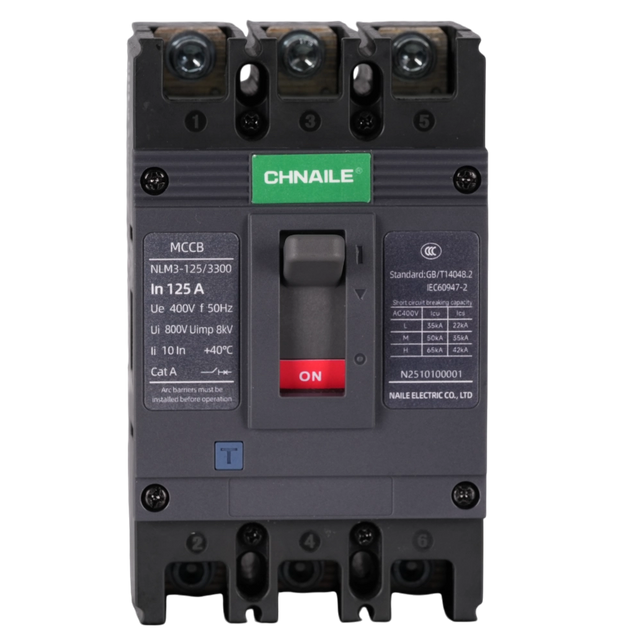 Heavy-Duty 3P AC Molded Case Circuit Breaker 125A 65kA for Steel Mills & Generators