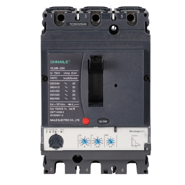 Intelligent 3P AC Electronic MCCB 250A 35kA for Water Treatment & Logistics Hubs