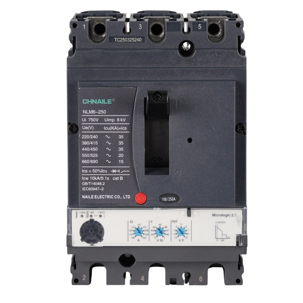 Intelligent 3P AC Electronic MCCB 250A 35kA for Water Treatment & Logistics Hubs