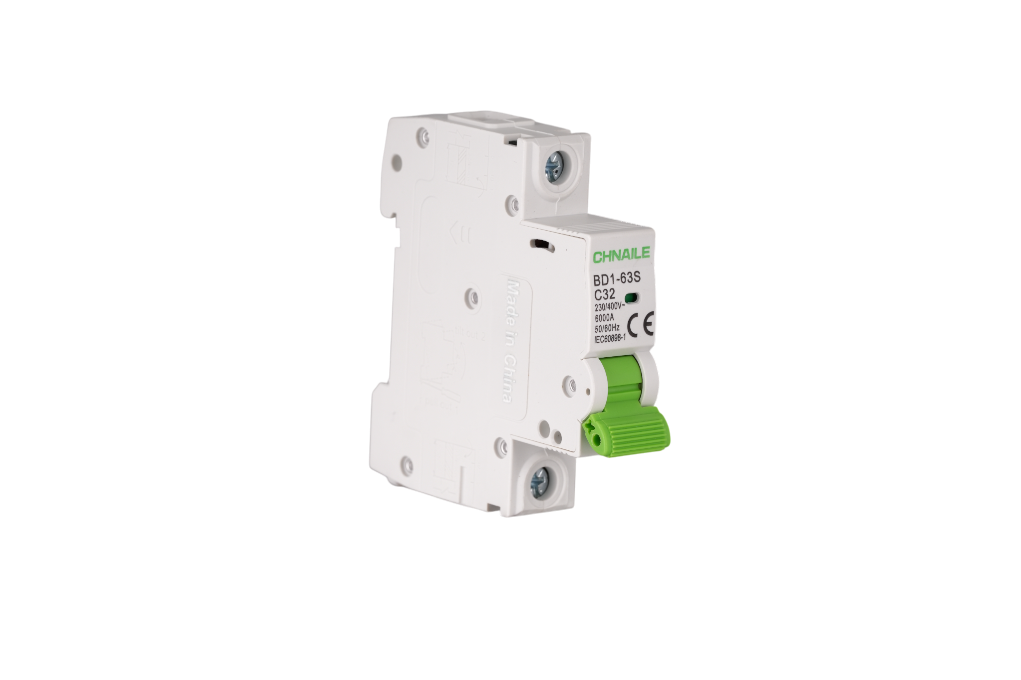 BD1-63S 1P DIN-Rail AC Miniature Circuit Breaker 32A 6kA for Residential HVAC