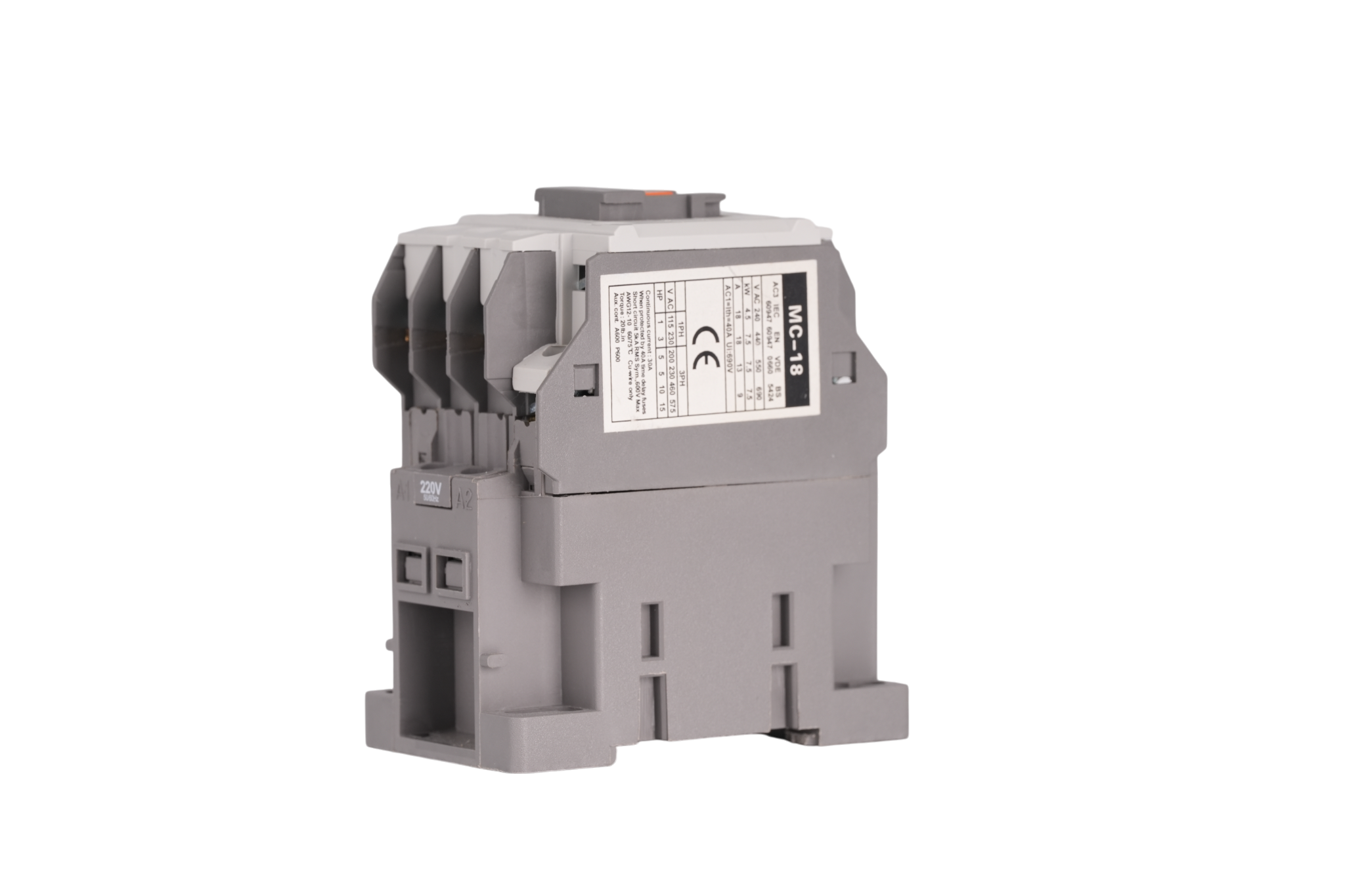 Globally Certified 3P AC Contactor 18A 15HP for Irrigation Pumps & Packaging Machines