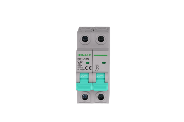 BD1-63S 2P DIN-Rail Miniature Circuit Breaker AC 400V 20A 6kA CE