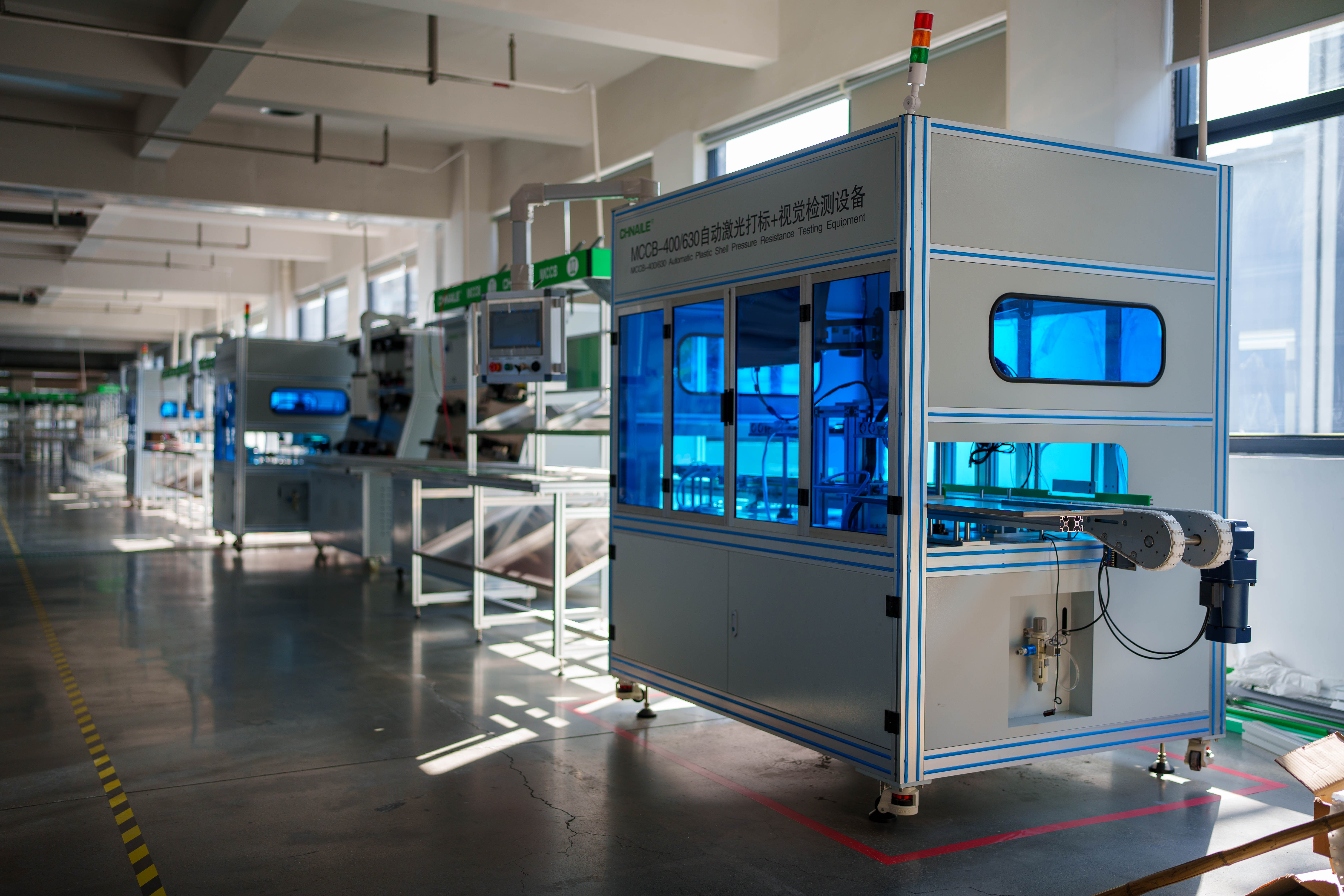 Molded case circuit breaker production and testing workshop