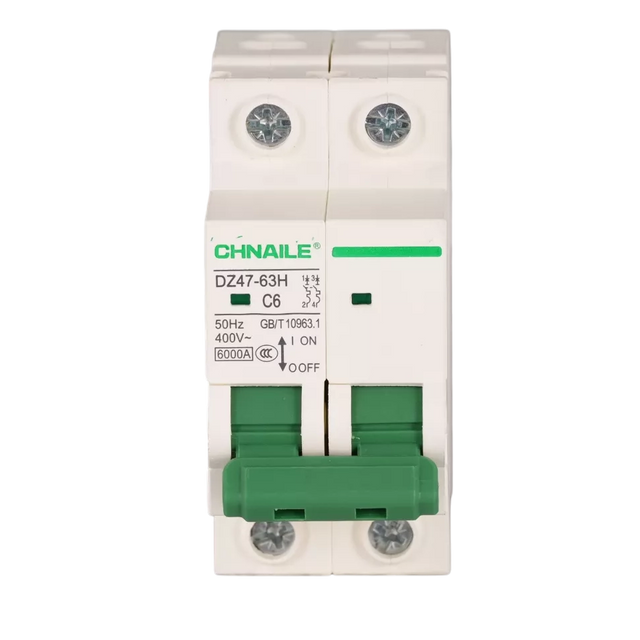 Precision 2P AC Miniature Circuit Breaker 6A 6kA for Automation & LED Lighting