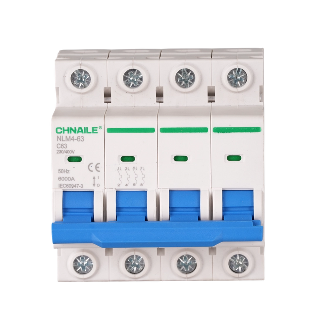 High-Capacity 4P AC Miniature Circuit Breaker 63A 6kA for Solar AC Output & IT PDUs