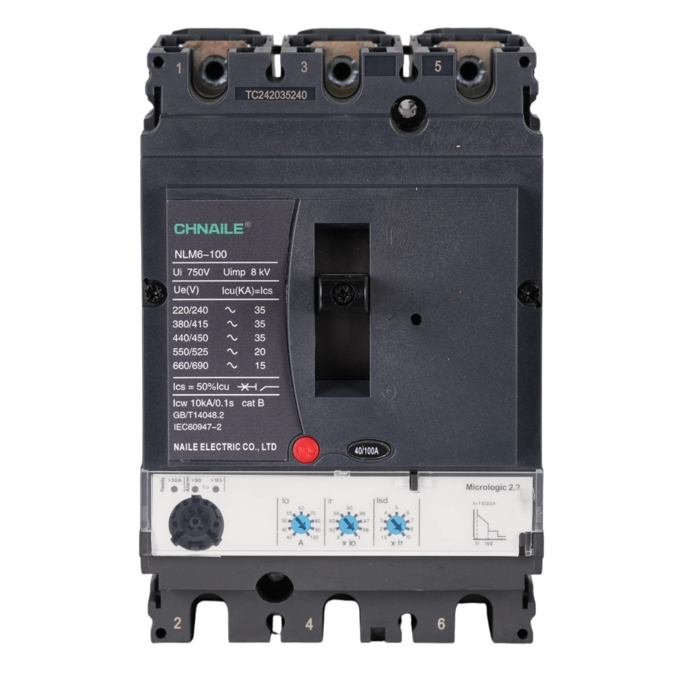 Intelligent 3P AC Electronic MCCB 100A 35kA for VFD Motor Control & 690V Grids
