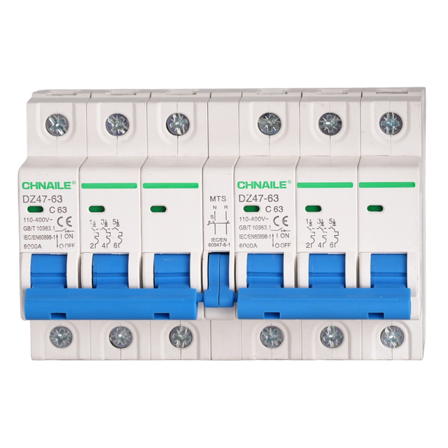 Heavy-Duty 3P Manual Transfer Switch 63A 6kA for Commercial Generators & UPS Bypass