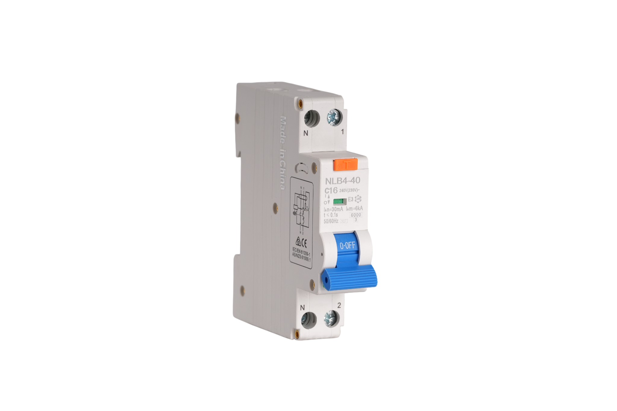 Frost-Resistant 1-Module AC RCBO 16A 30mA for Outdoor 5G Nodes & E-Bike Charging