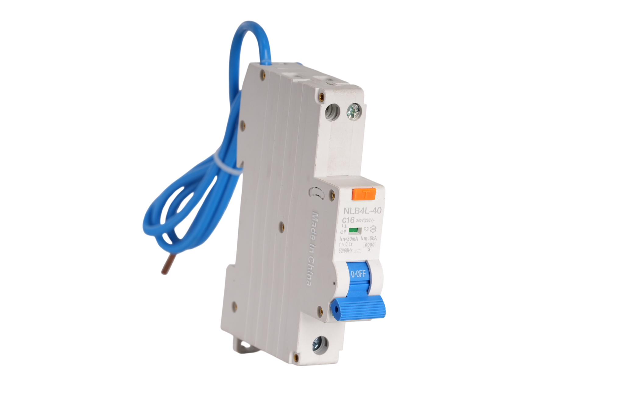 Space-Saving 1-Module Flying Lead RCBO 16A 30mA for UK Consumer Units & Caravan Parks