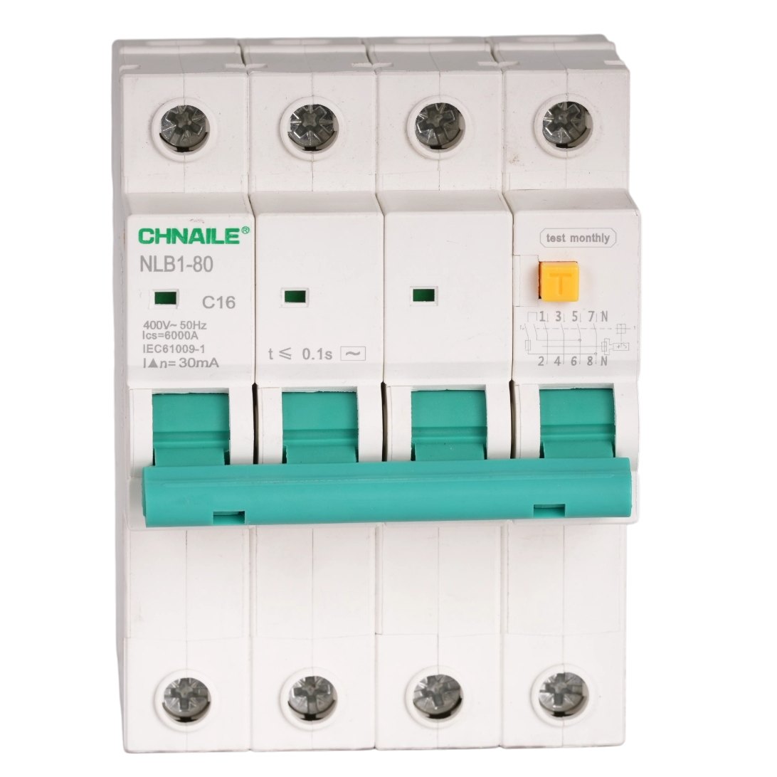 Ultimate Safety 4P AC RCBO Circuit Breaker 16A 30mA for 11kW EV Chargers & Labs