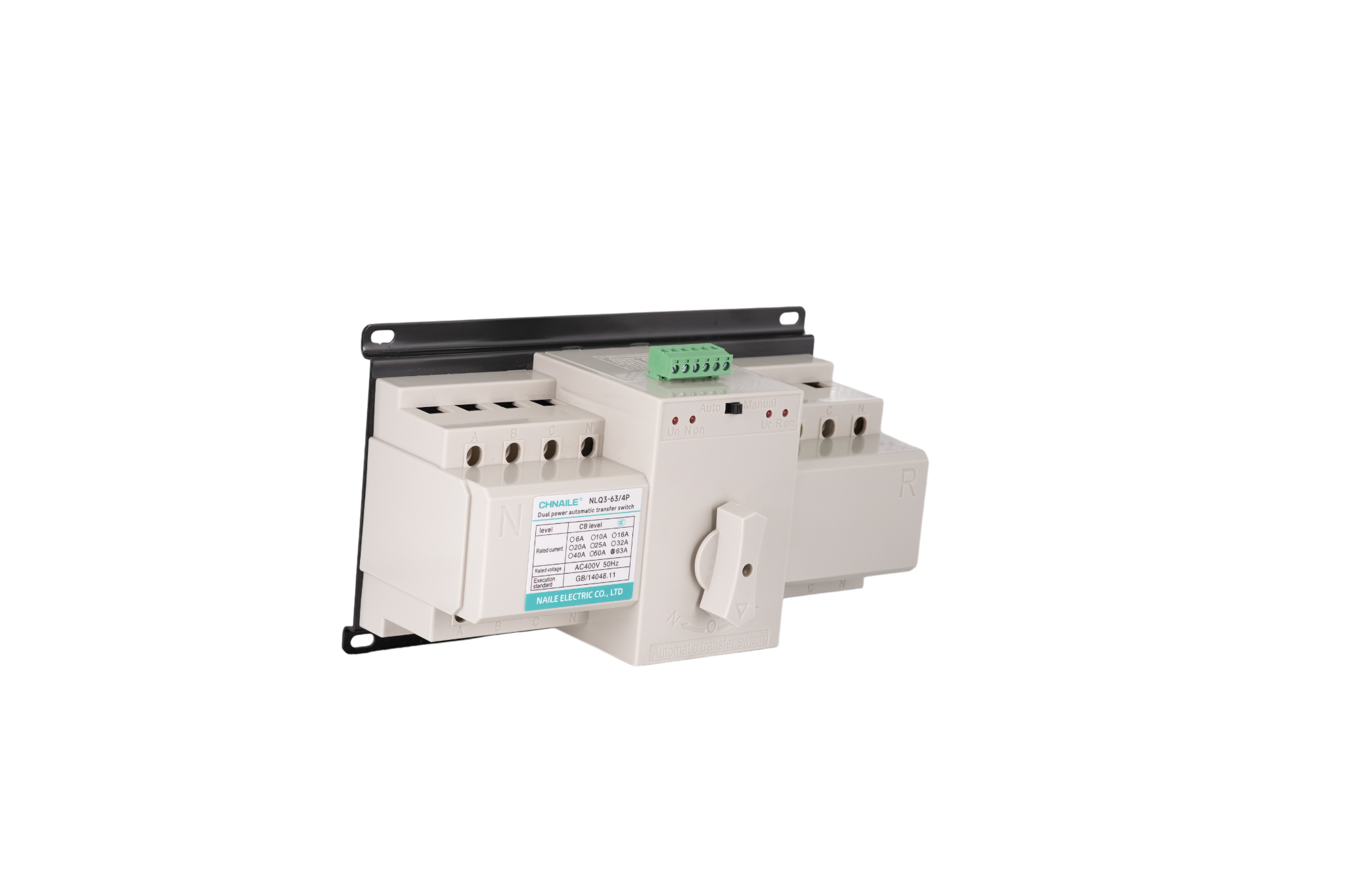 Intelligent 4P Automatic Transfer Switch 63A 400V for Telecom Backup & Solar Hybrid