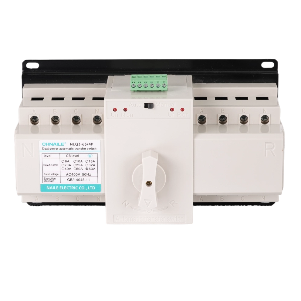 Intelligent 4P Automatic Transfer Switch 63A 400V for Telecom Backup & Solar Hybrid