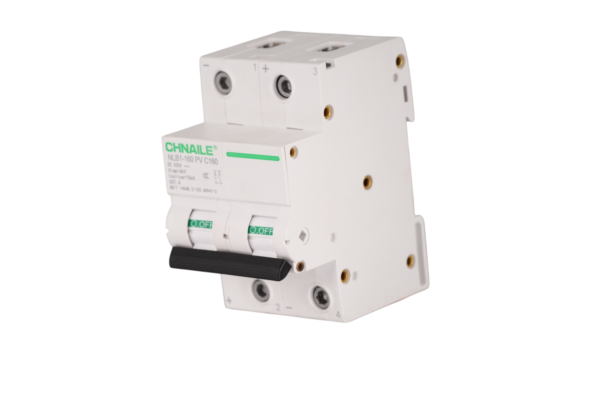 Heavy-Duty 2P DC Circuit Breaker 160A 500V for Commercial Solar PV & BESS
