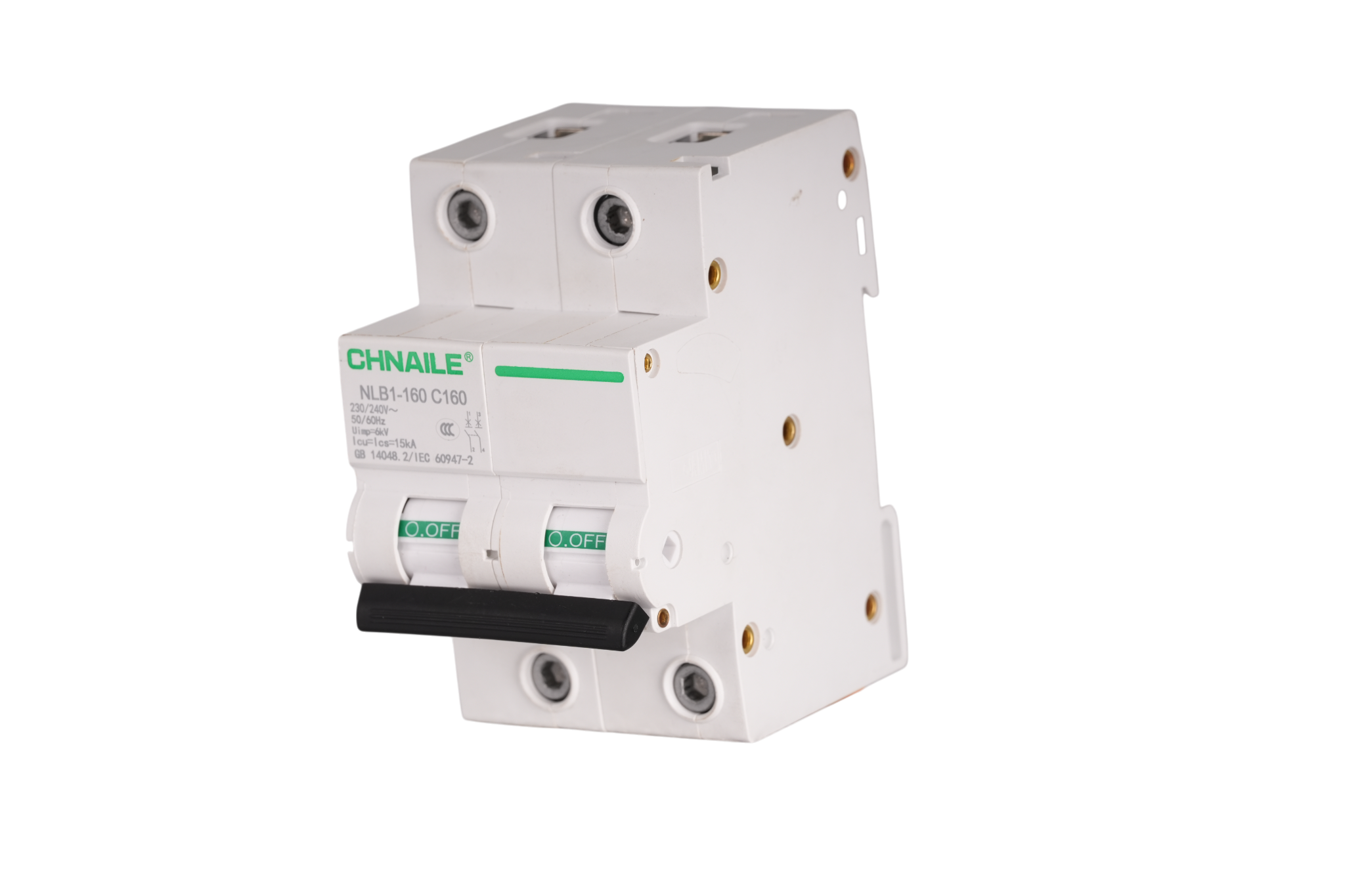 Ultra-High Capacity 2P AC Circuit Breaker 160A 15kA for Telecom & Main Panels