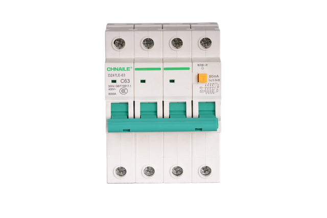 High-Capacity 4P AC RCBO Circuit Breaker 63A 6kA for Commercial EV Charging