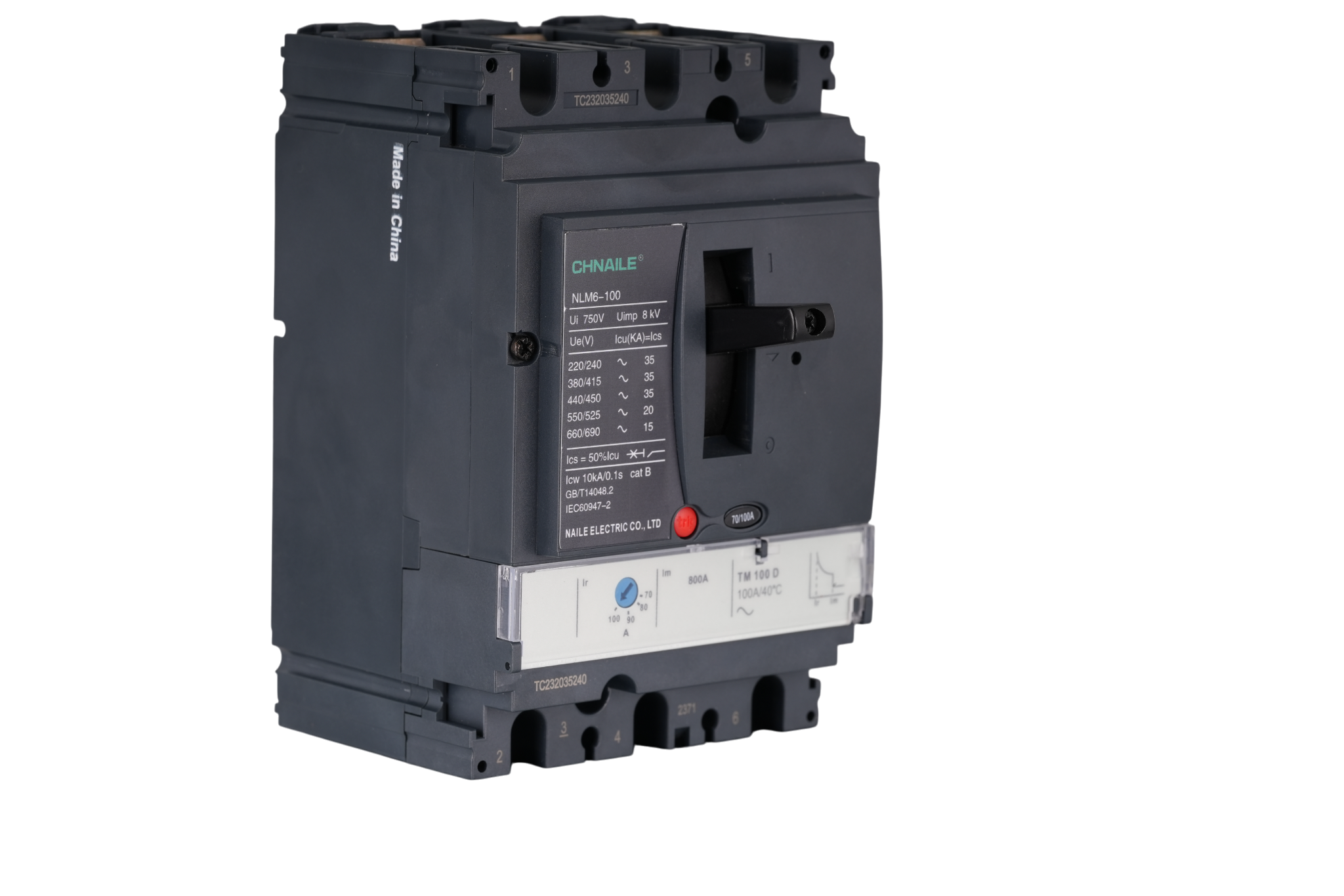 Rugged 3P AC Thermal-Magnetic MCCB 100A 35kA for Marine Switchboards & Pumping