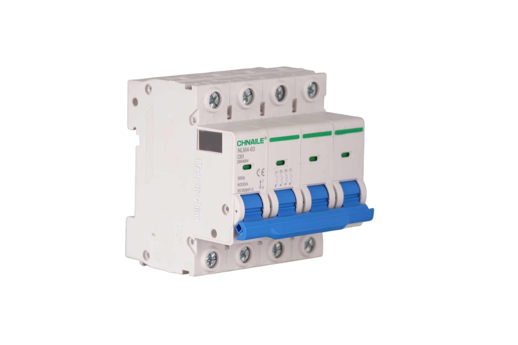 High-Capacity 4P AC Miniature Circuit Breaker 63A 6kA for Solar AC Output & IT PDUs