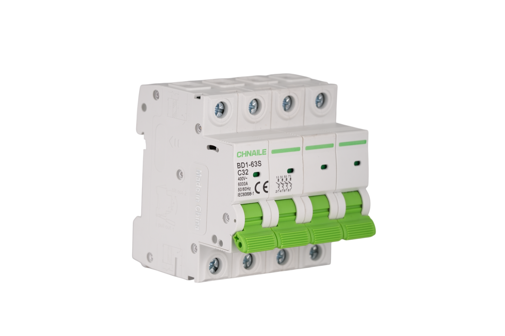Heavy-Duty 4P AC Miniature Circuit Breaker 32A 6kA for Data Centers & HVAC