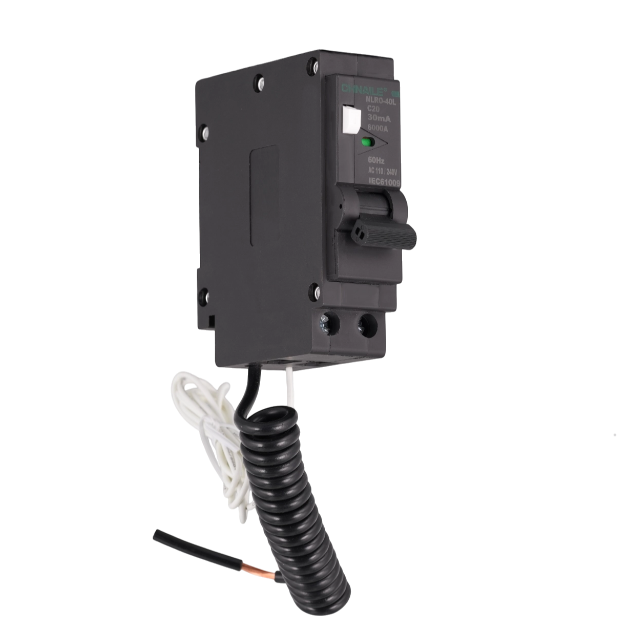 NLRO-40L 1P Plug-in RCBO Pigtail Circuit Breaker 20A 30mA 6kA