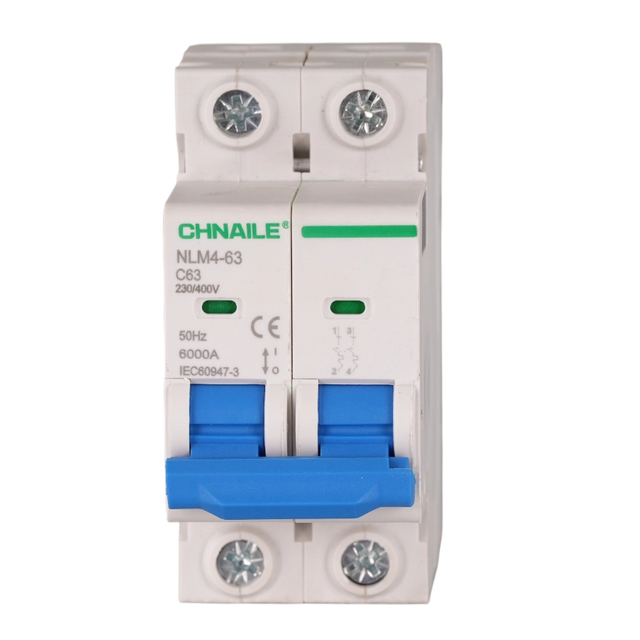 High-Capacity 2P AC Circuit Breaker 63A 6kA for Telecom & Off-Grid Solar