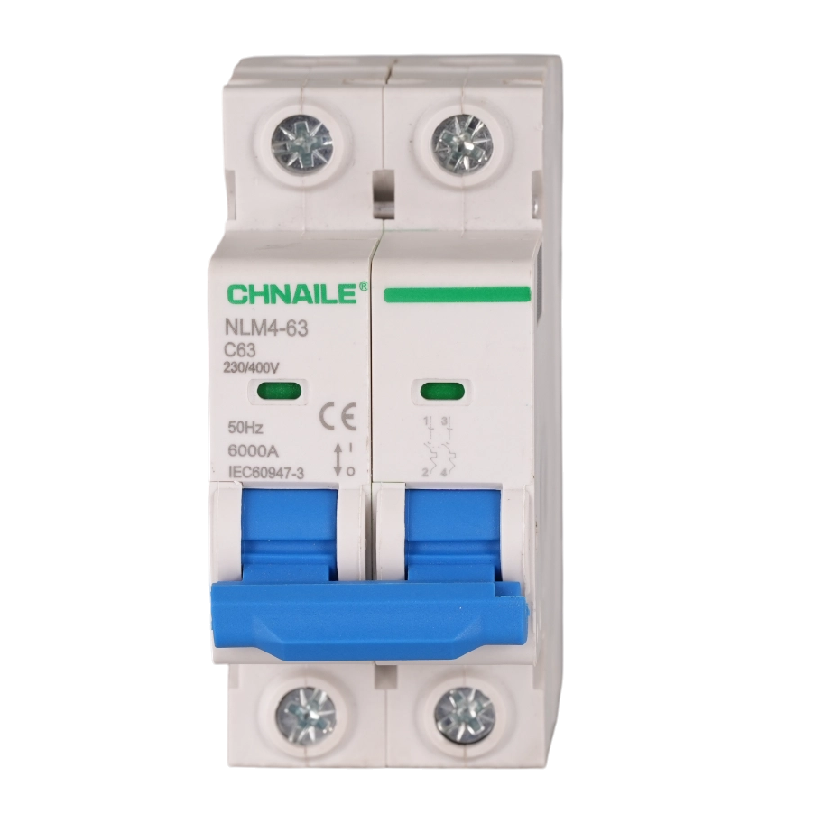 High-Capacity 2P AC Circuit Breaker 63A 6kA for Telecom & Off-Grid Solar