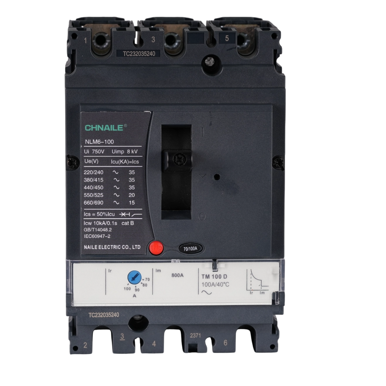 Rugged 3P AC Thermal-Magnetic MCCB 100A 35kA for Marine Switchboards & Pumping