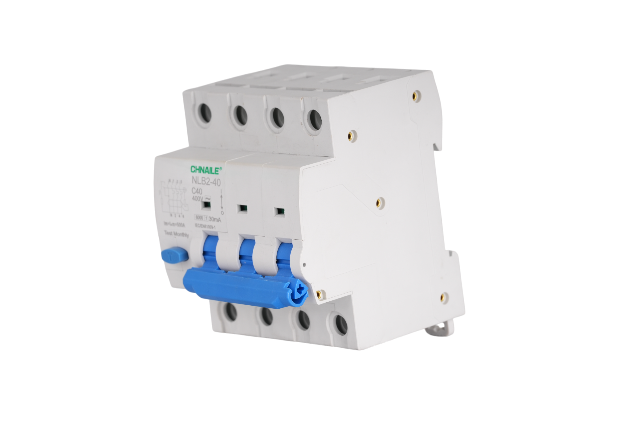 High-Precision 3P+N AC RCBO 40A 30mA for Broadcast Studios & CNC Machinery