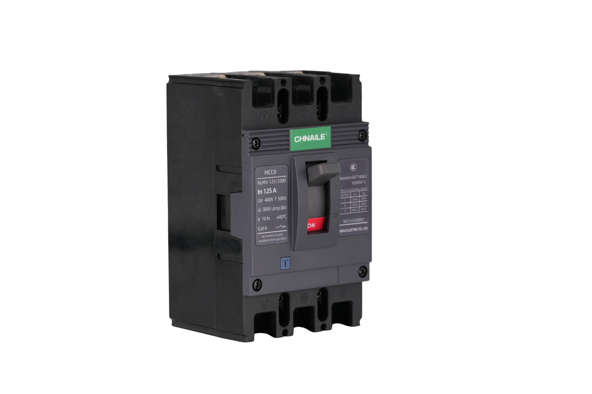 Heavy-Duty 3P AC Molded Case Circuit Breaker 125A 65kA for Steel Mills & Generators
