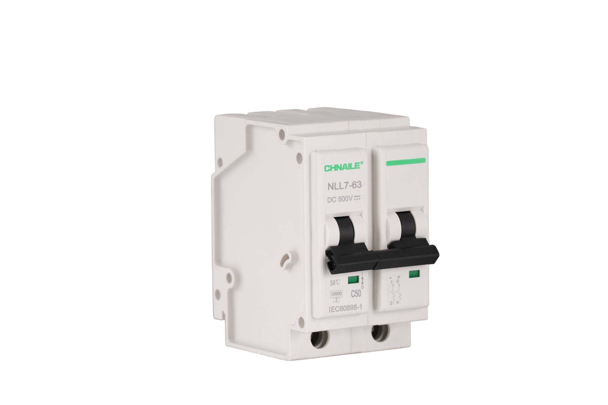 NLL7-63 2P Plug-in DC Circuit Breaker 500V 50A for Solar PV Whit