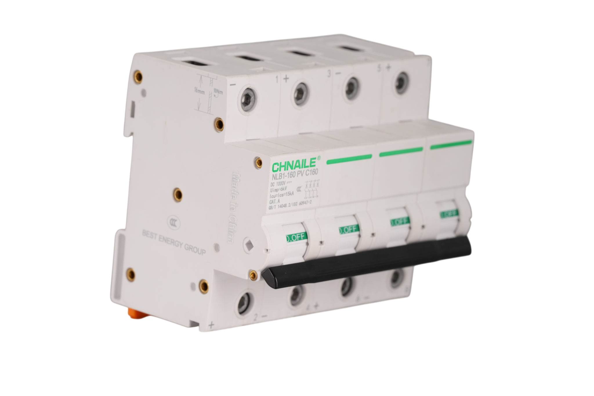 Heavy-Duty 4P DC Circuit Breaker 160A 1000V for Utility-Scale Solar PV & BESS